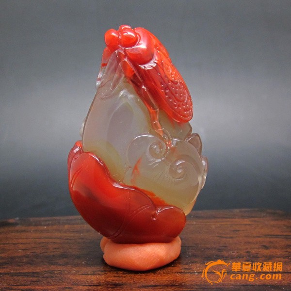 俏色南红【一鸣惊人】挂件