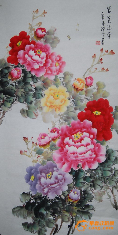 (68x136cm)精品中堂国画牡丹