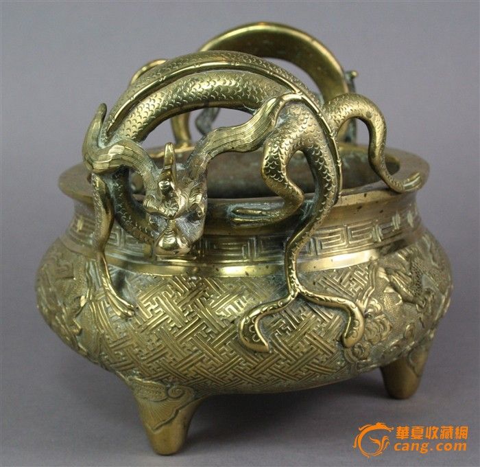 清精品重器螭龙把手龙凤铜炉,来自藏友日永萱
