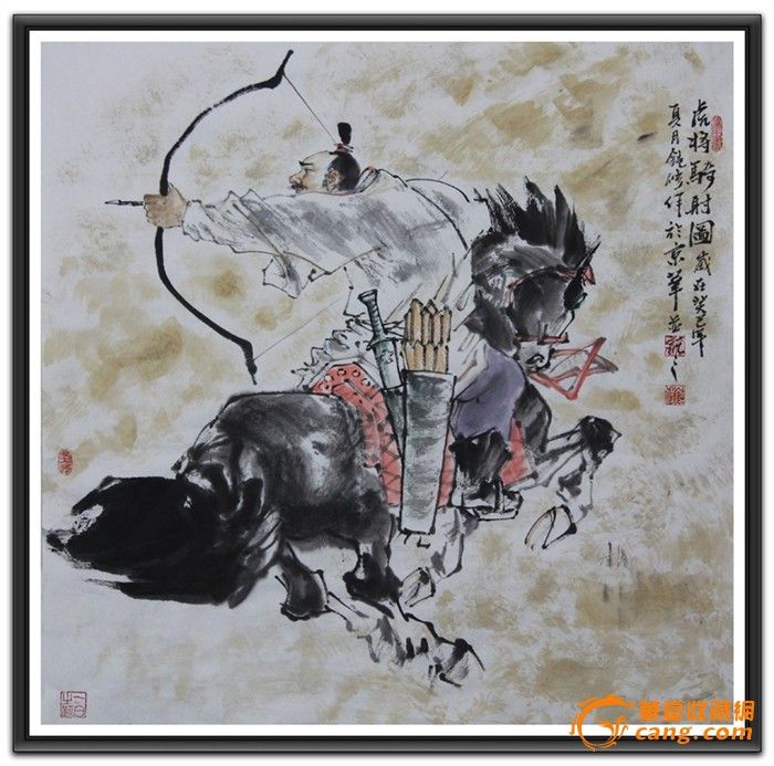 四尺斗方--虎将骑射图|四尺斗方--虎将骑射图拍