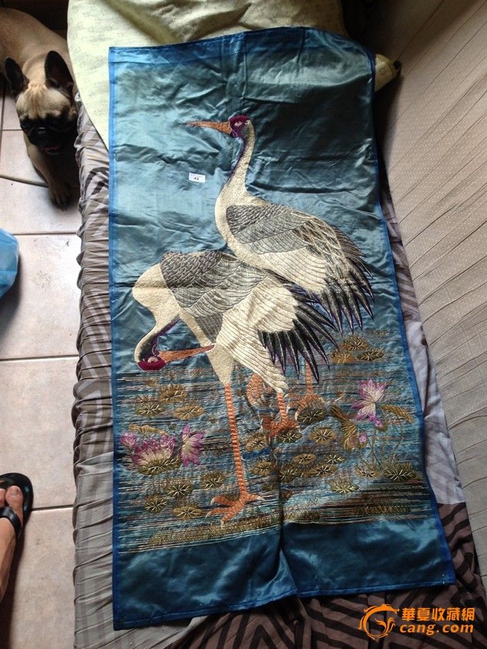 清末刺绣仙鹤图_清末刺绣仙鹤图鉴定_来自藏