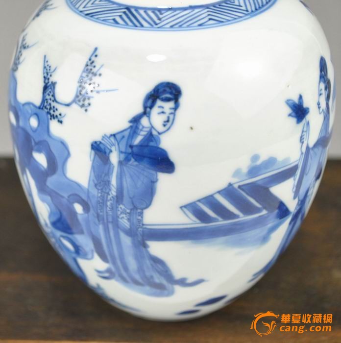 康熙青花-青花月中折桂精品小罐