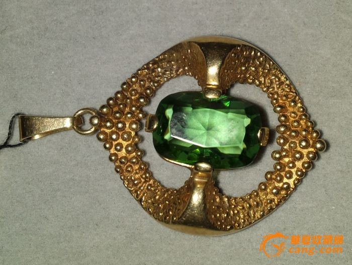 14K金嵌绿幽灵水晶吊坠|14K金嵌绿幽灵水晶吊