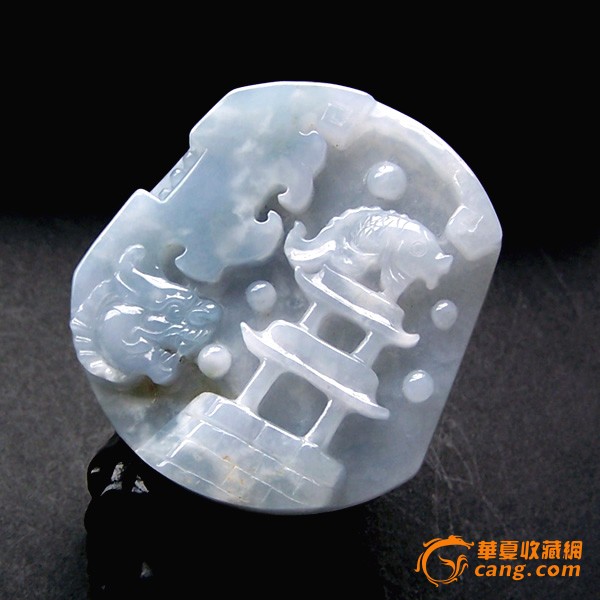 【晶晶饰品】怀金拖紫:紫罗兰【鱼跃龙门】翡翠挂件