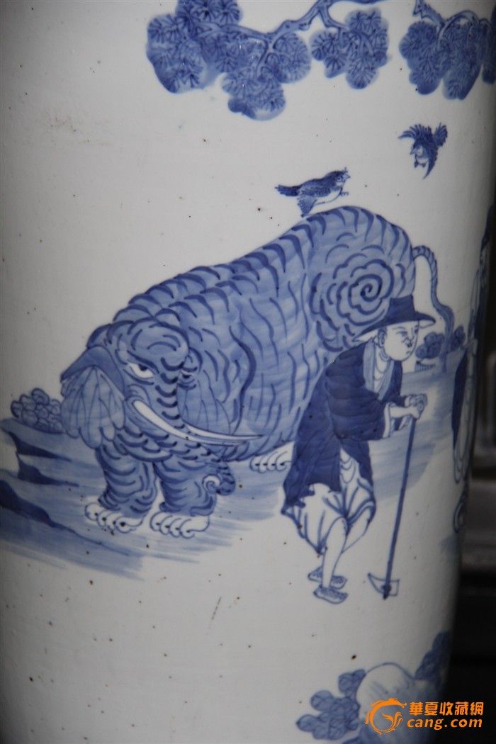 光绪青花二十四孝之孝感动天300件软棒槌瓶_