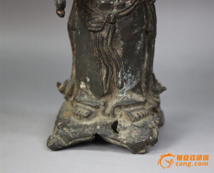 【真精】明代铜鎏金玄武大帝立像【文物商店旧