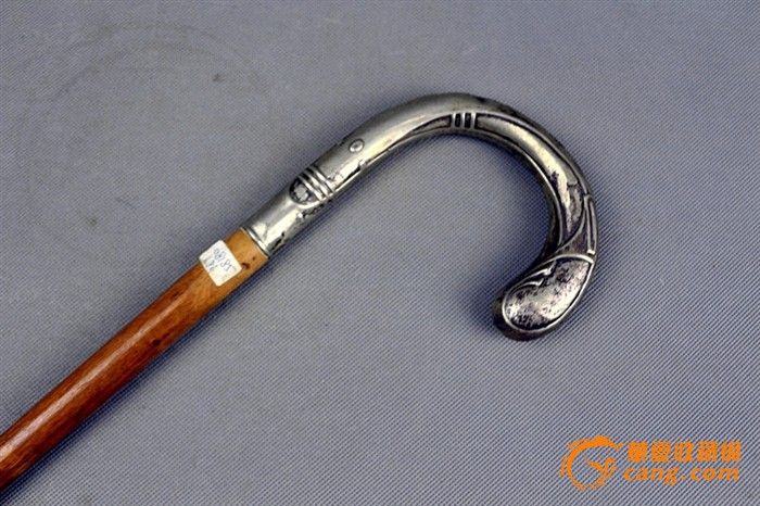 錾花铜柄藤条手杖._在线拍卖网_艺术品拍卖_古