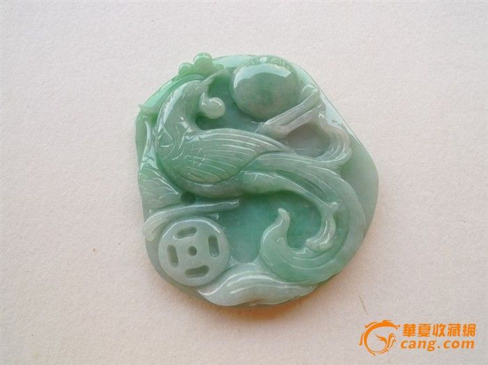 满色豆青绿翡翠凤凰吊坠_满色豆青绿翡翠凤凰吊坠拍卖_竞价_价格_交易_玉石拍卖_华夏收藏网