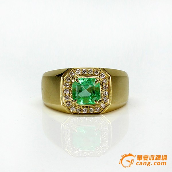 【晶晶饰品】天然祖母绿戒指·18k黄金镶钻