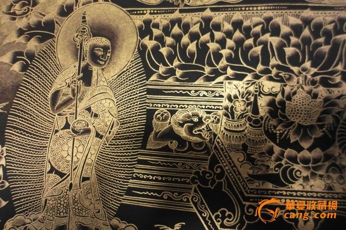 纯手工金粉 绘制唐卡_在线拍卖网_艺术品拍卖