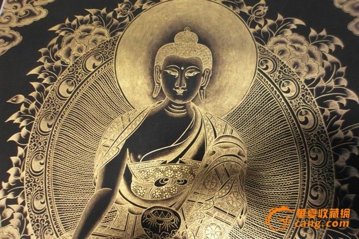 纯手工金粉 绘制唐卡_在线拍卖网_艺术品拍卖